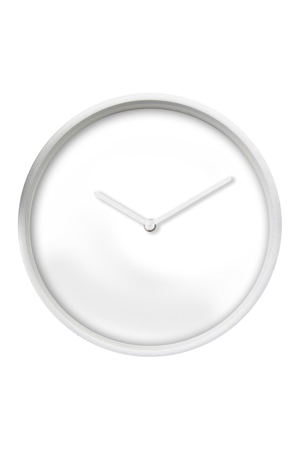 White Wall Clock, White Hands — blank product