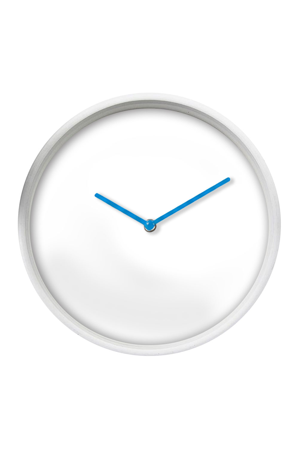 White Wall Clock, Blue Hands — blank product