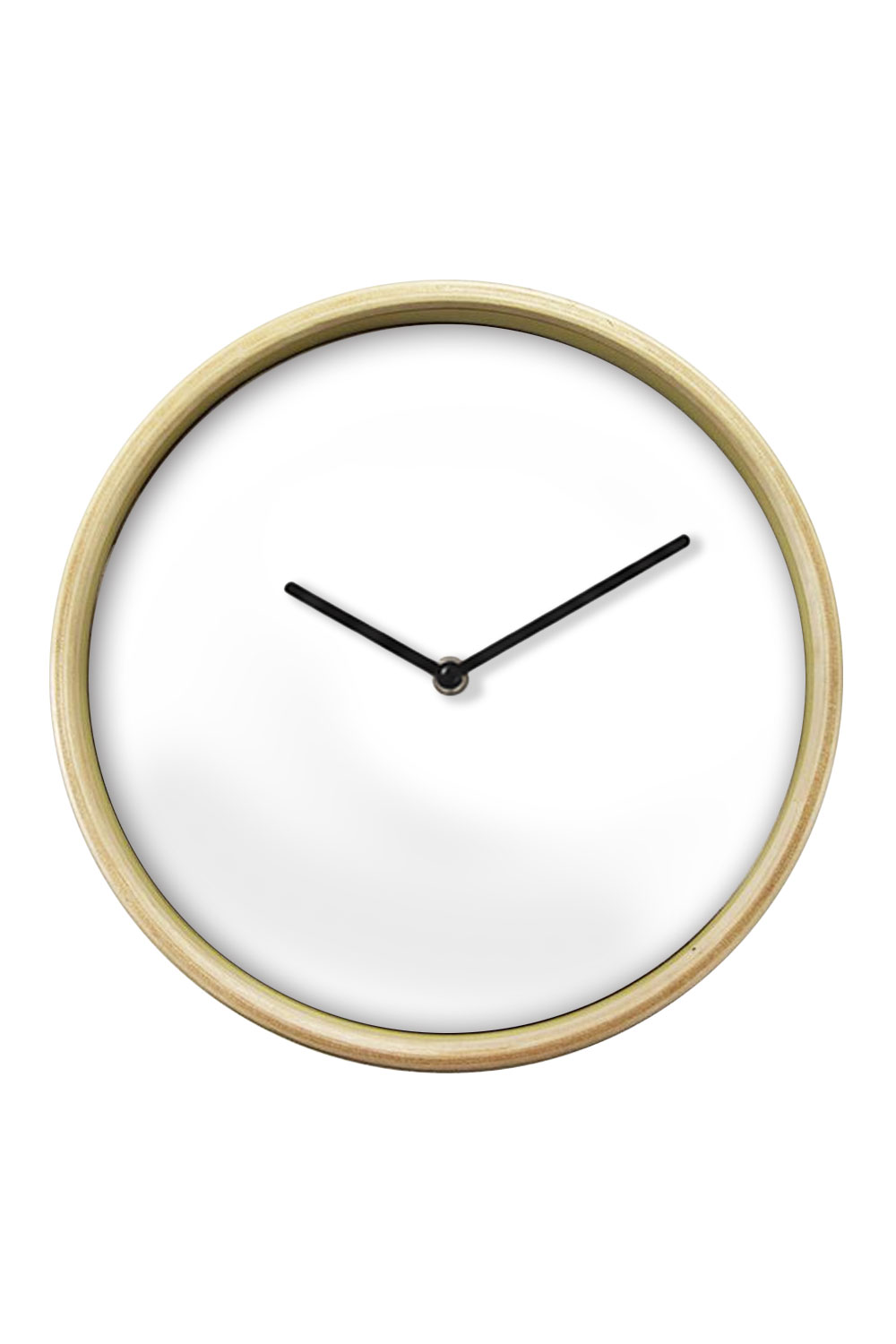 Natural Wall Clock, Black Hands — blank product