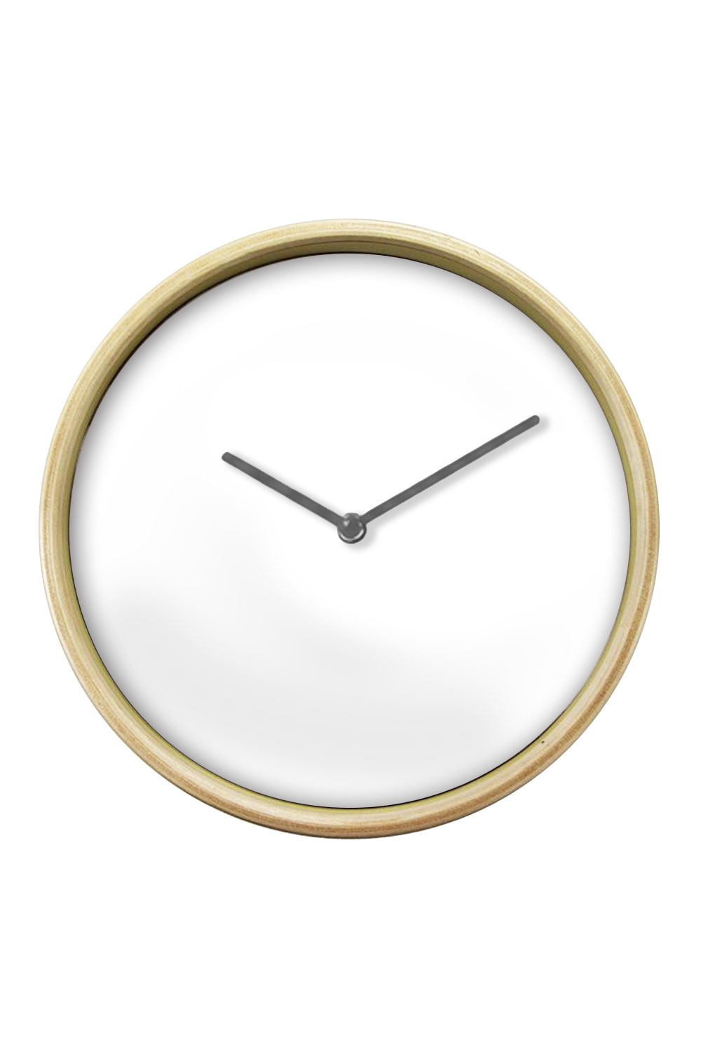 Natural Wall Clock, Grey Hands — blank product