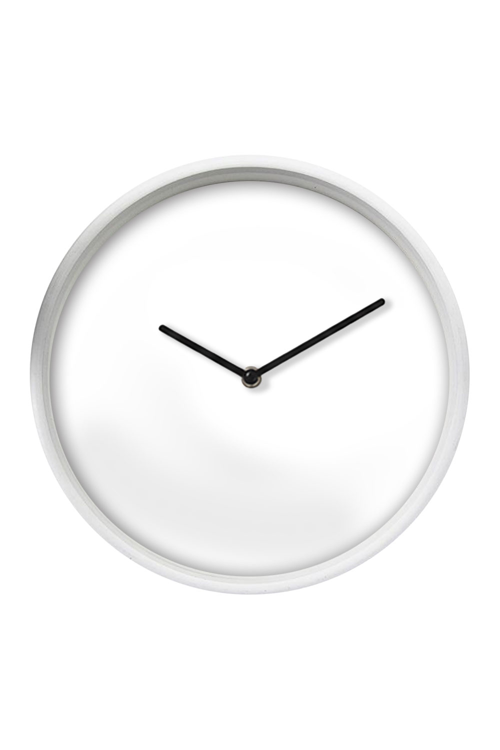 White Wall Clock, Black Hands — blank product