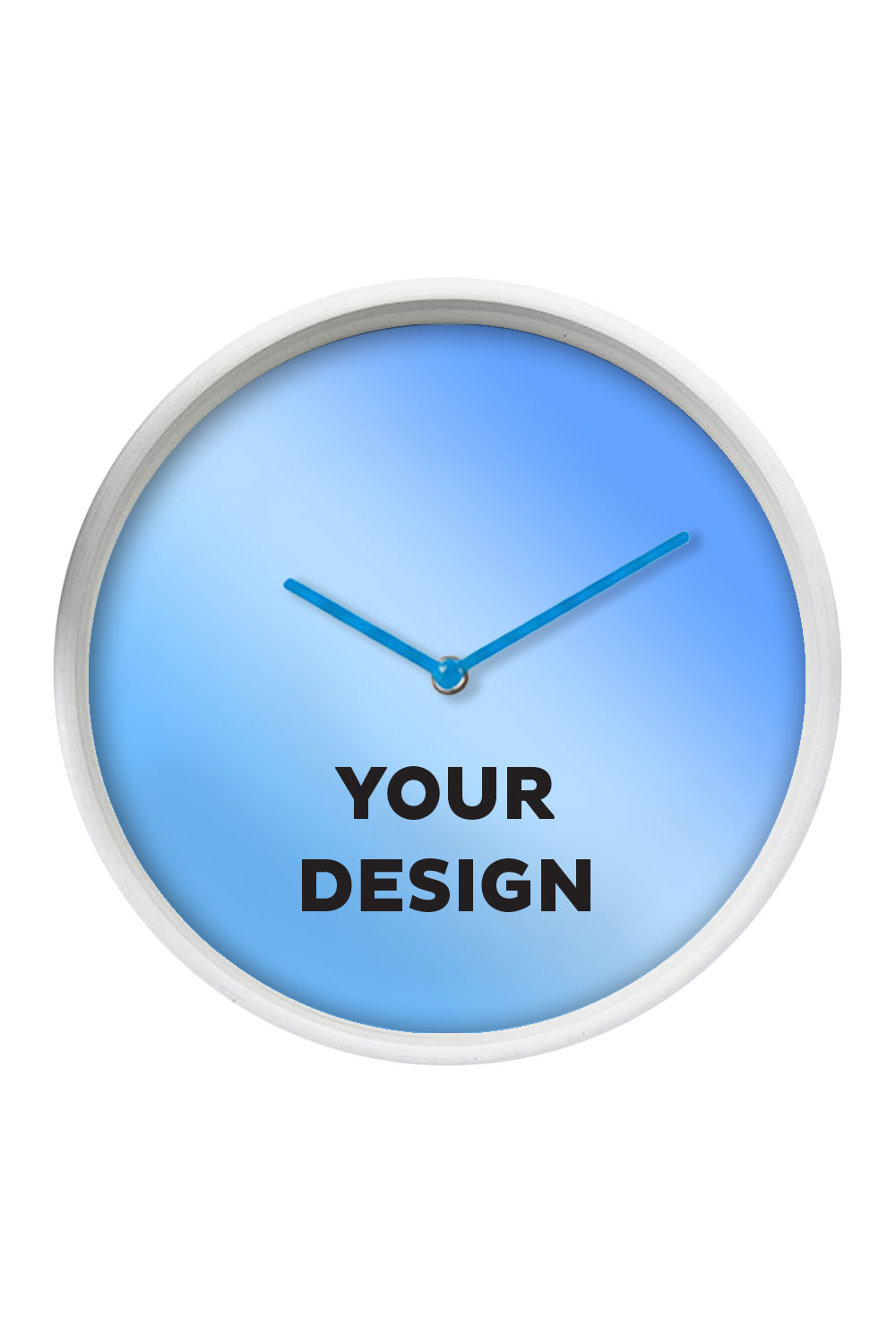 White Wall Clock, Blue Hands