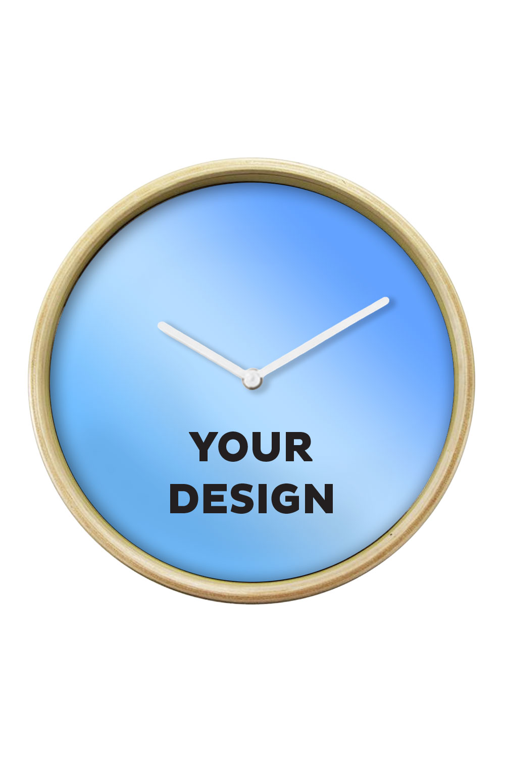 Natural Wall Clock, White Hands