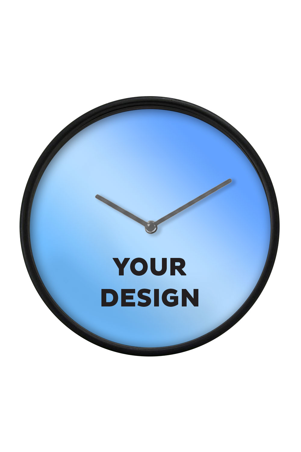 Black Wall Clock, Grey Hands