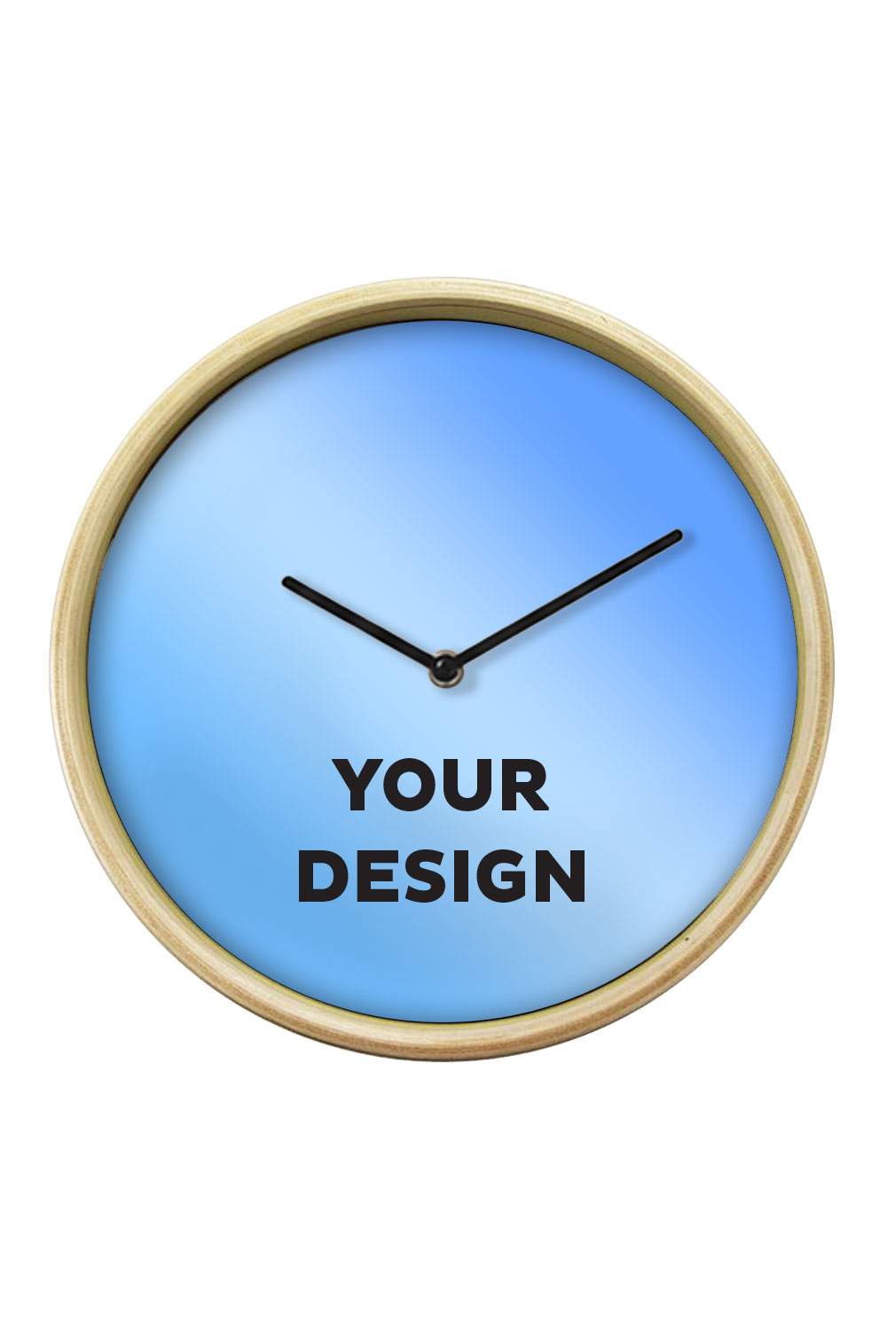 Natural Wall Clock, Black Hands