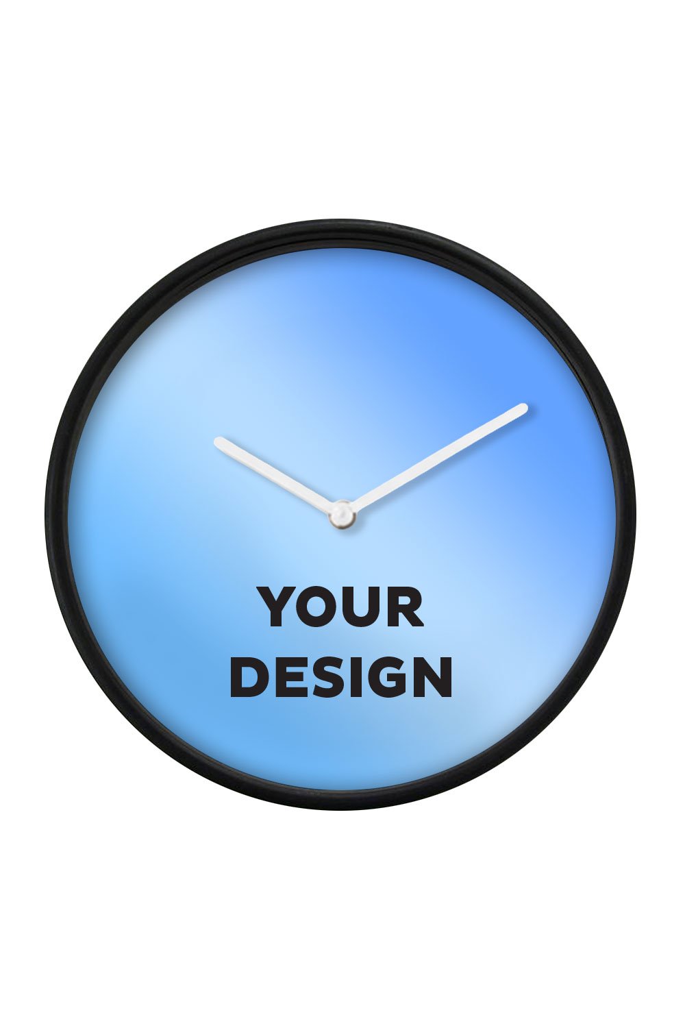 Black Wall Clock, White Hands